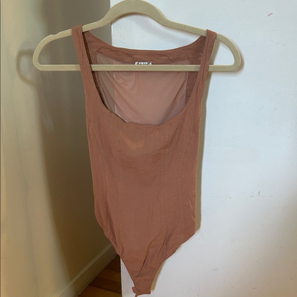 Free people sheer back body suit size small